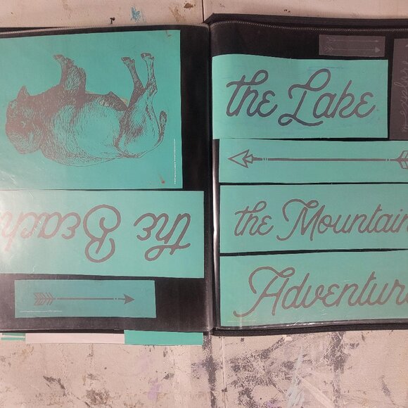 Bundle 2 ~ Reusable Silk Screen Stencils ~ 18 x 15 Binder ~ Adventure, Kids - Picture 1 of 16